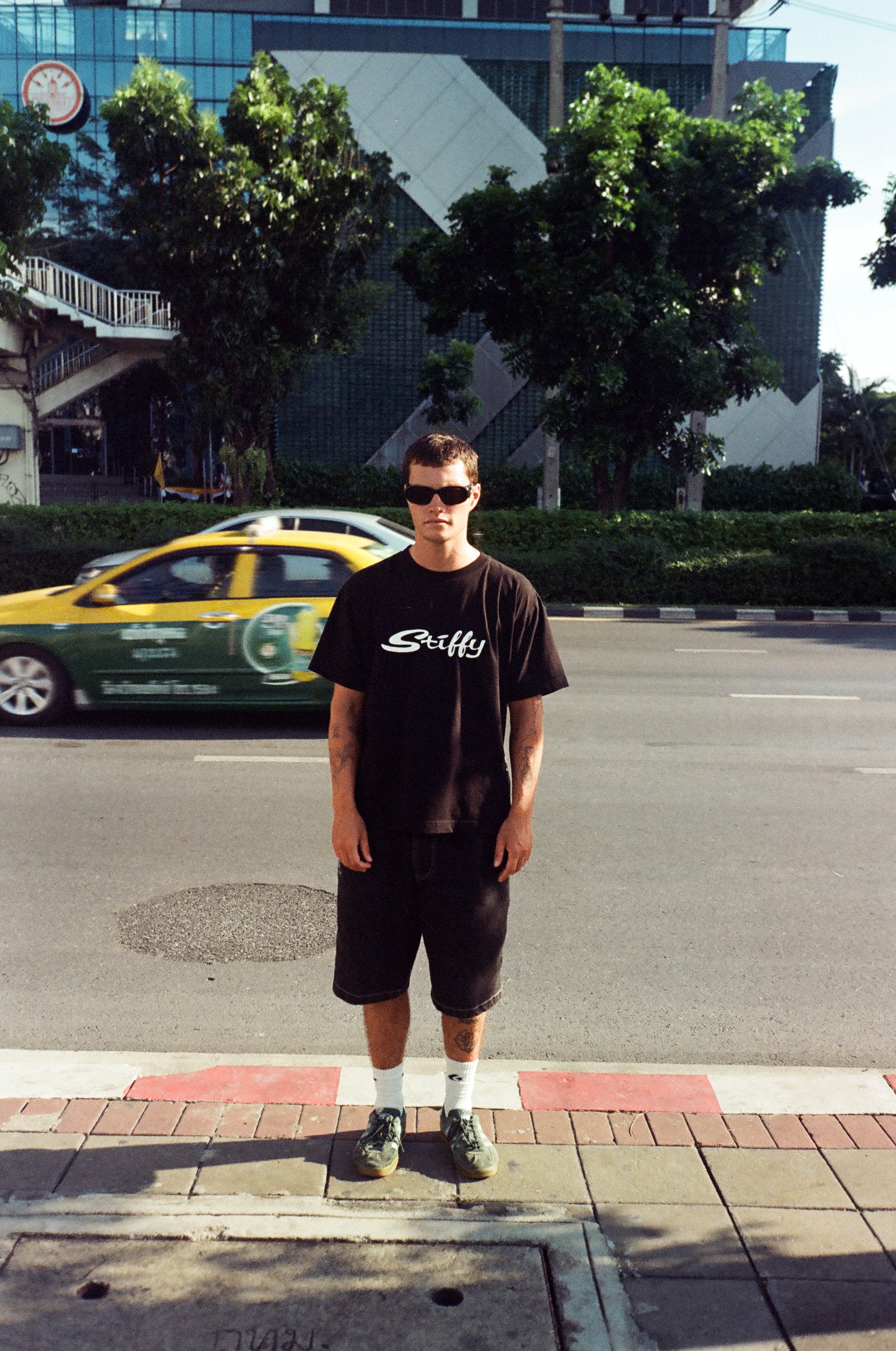 Black Halftone Script T-Shirt