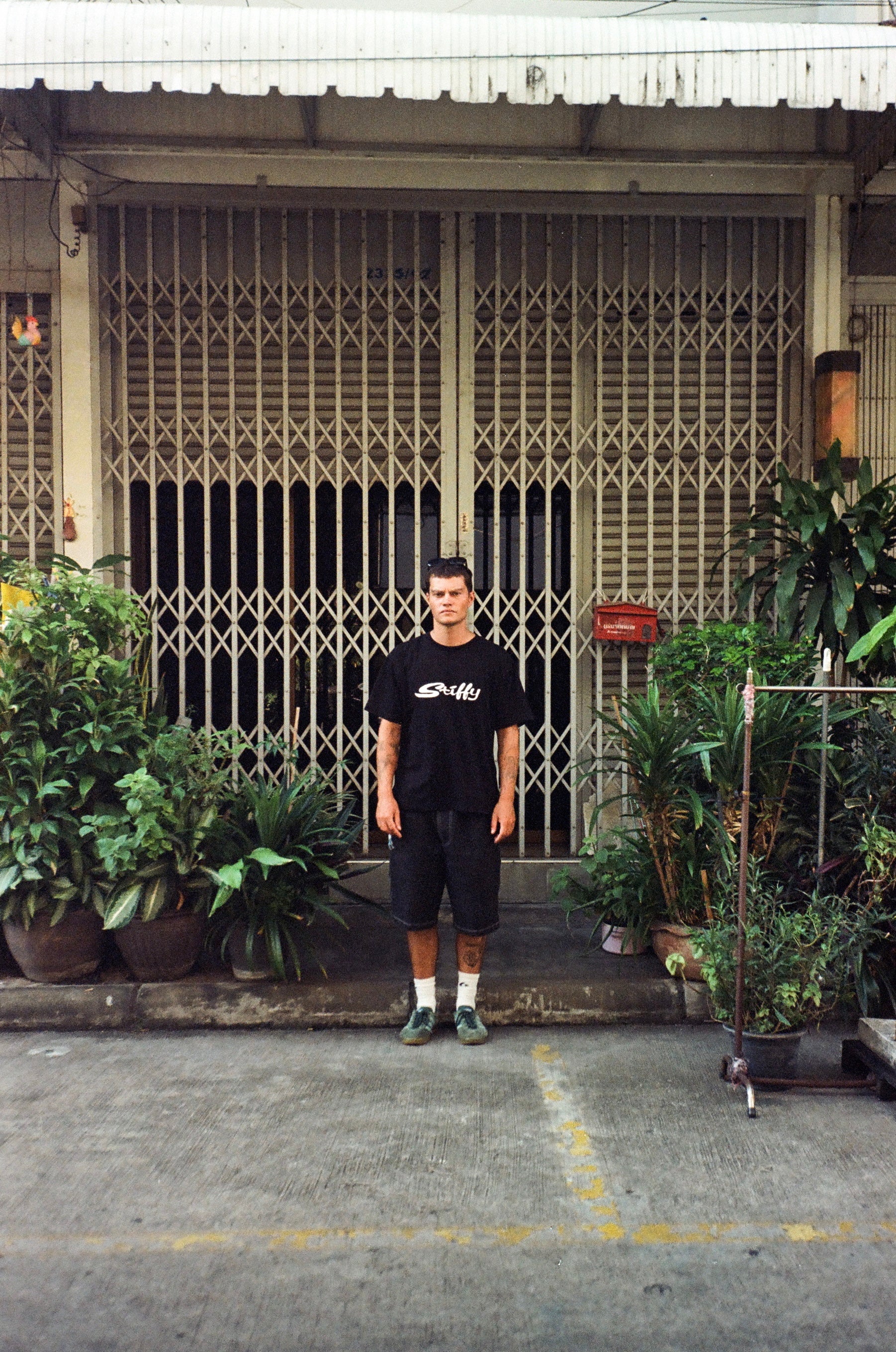 Black Halftone Script T-Shirt