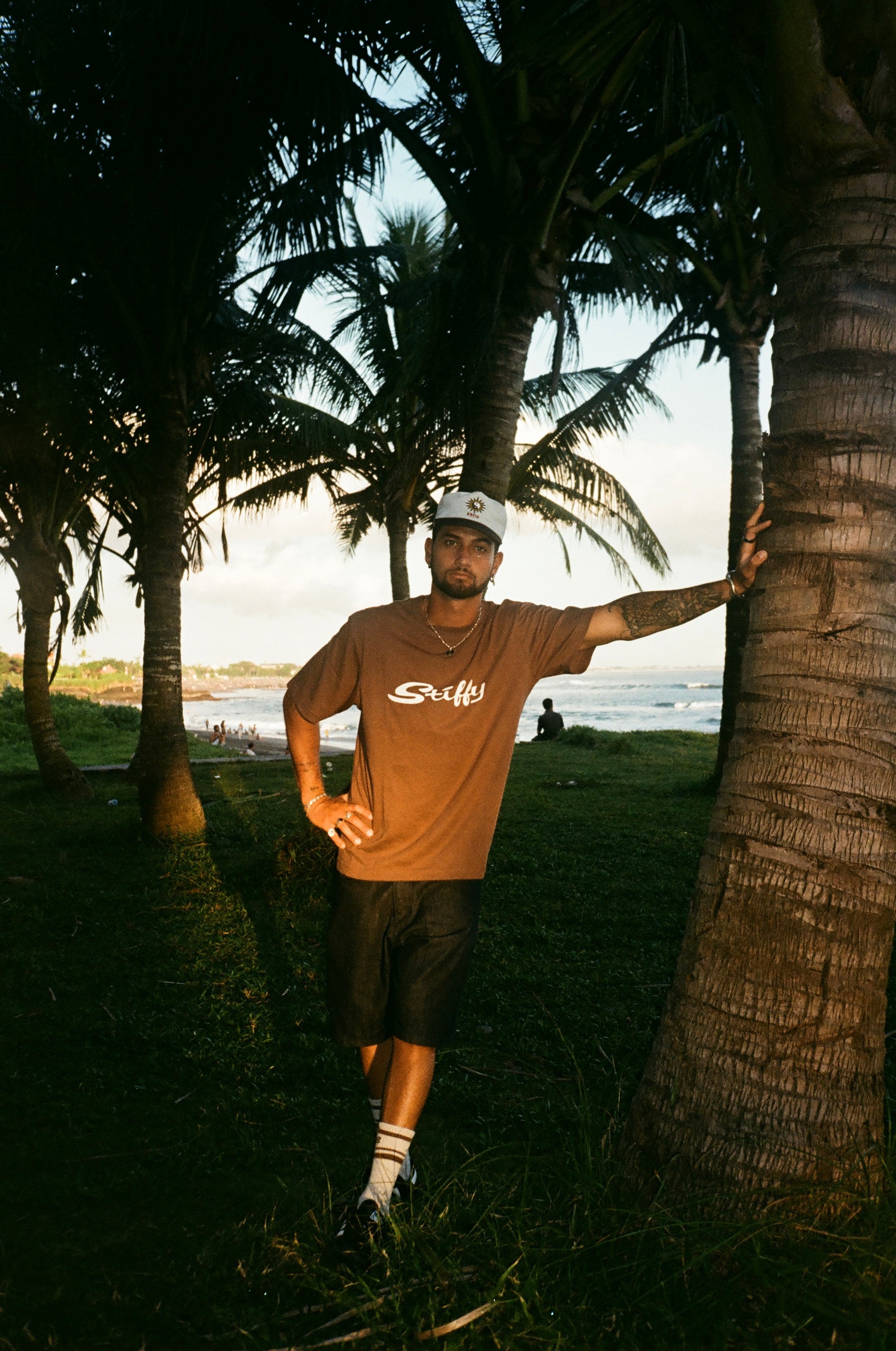 Brown Halftone Script T-Shirt